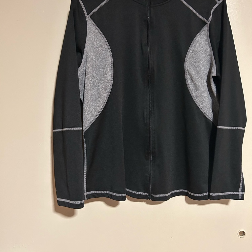 SHEIN  athletic full zip black  & Gray. jacket size 0XL